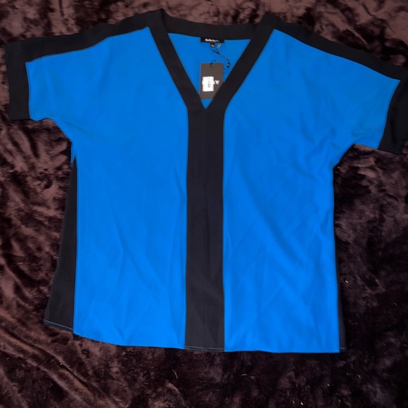 DKNY Color Block Blouse loose fit XL NWT - Picture 5 of 8